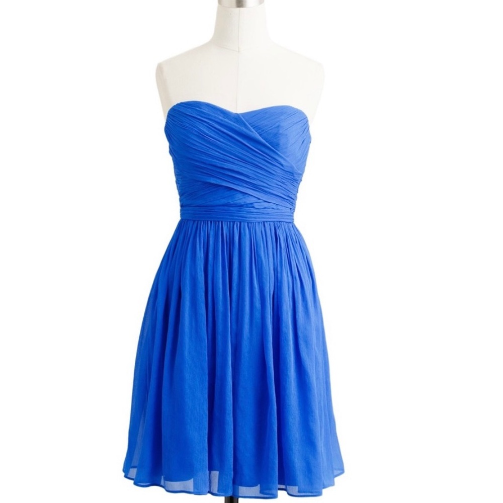 Petite J crew Arabelle royal blue cocktail dress